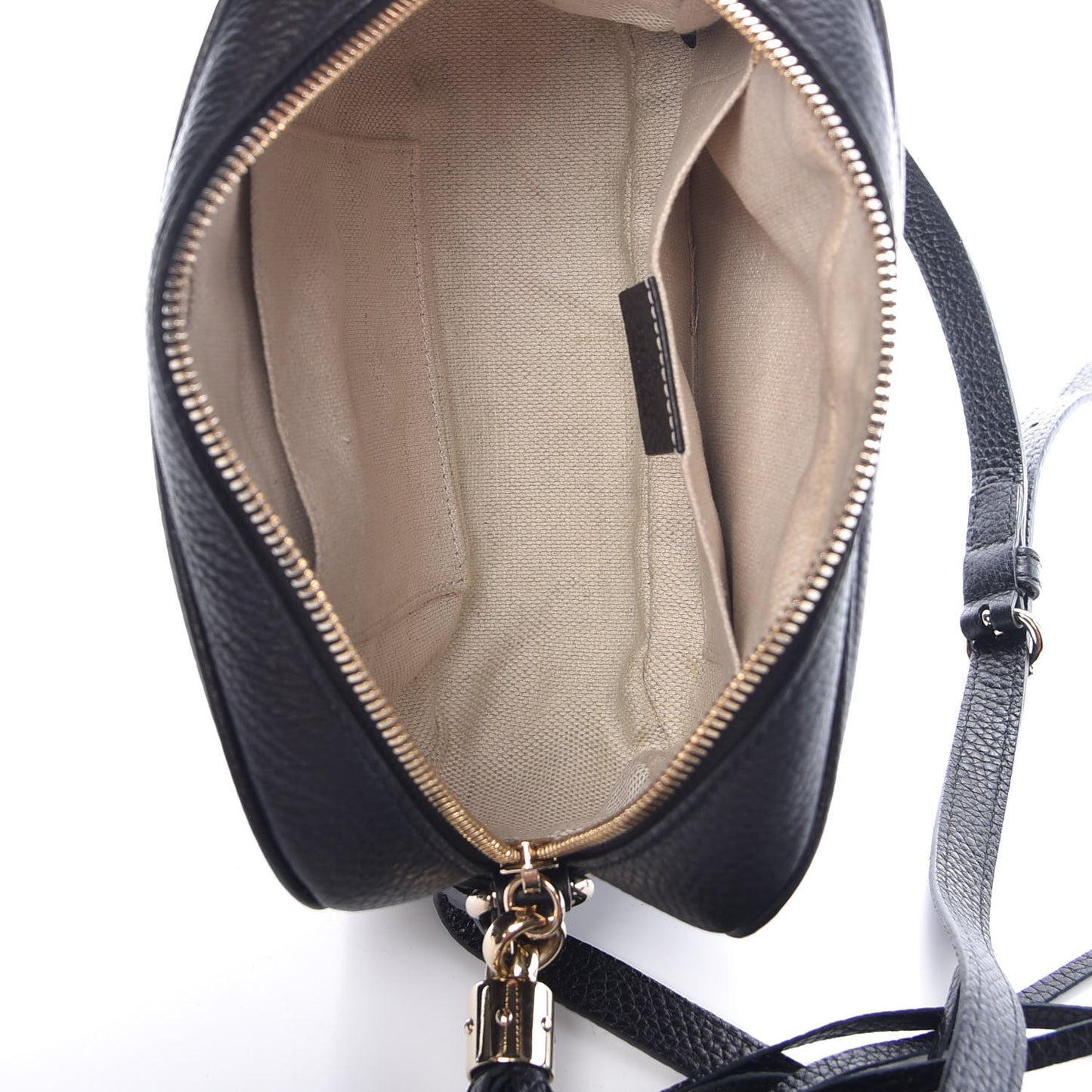 Pebbled Calfskin Small Soho Disco Bag Black