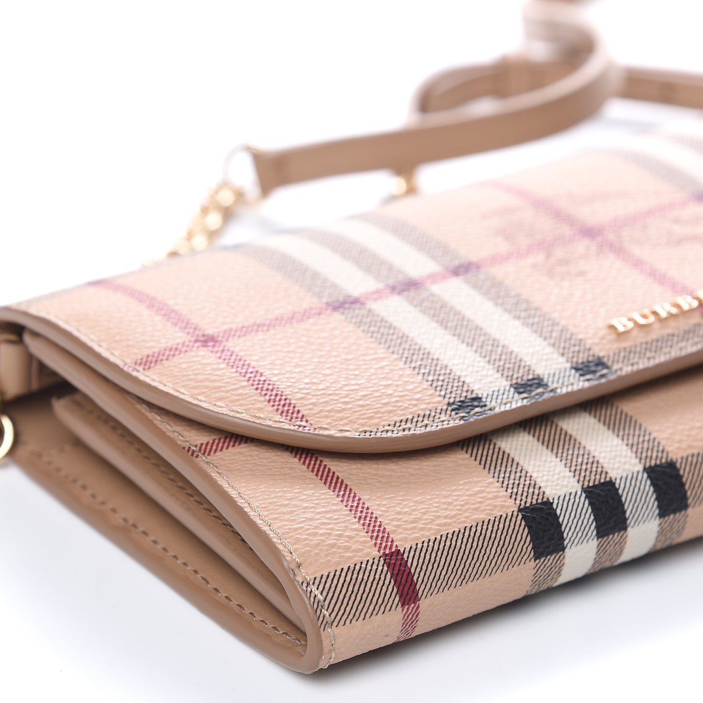 Haymarket Check Henley Wallet On Chain Mid Camel
