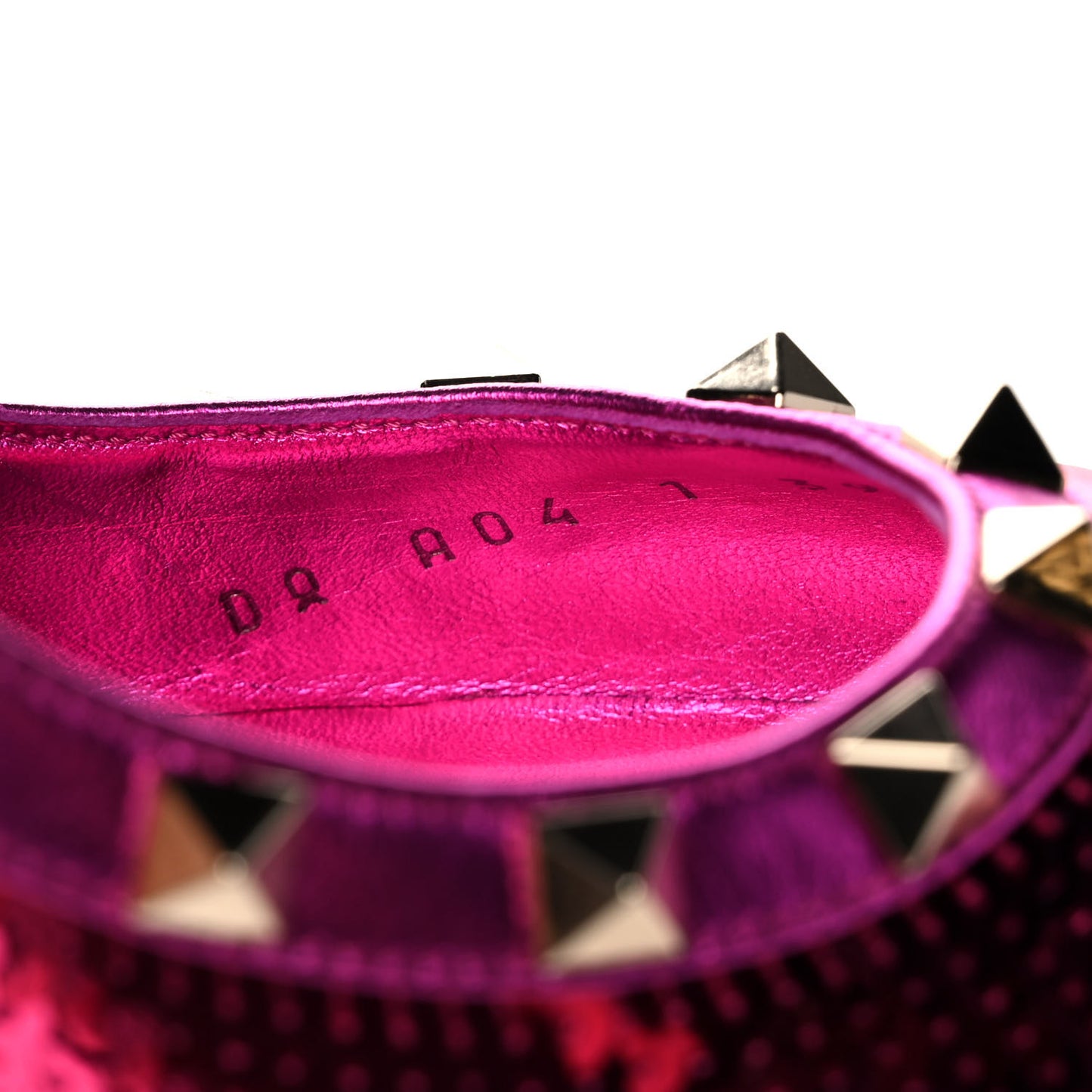 Metallic Nappa Sequin Liquid Metal Rockstud 85mm Pumps 39 Pink Orchid