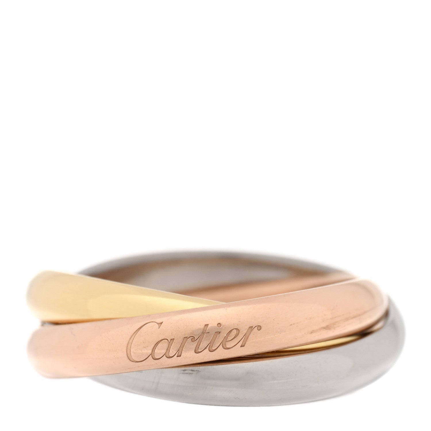 Cartier 18K Pink Yellow White Gold Classic Trinity Ring 56 7.5 1 of 5