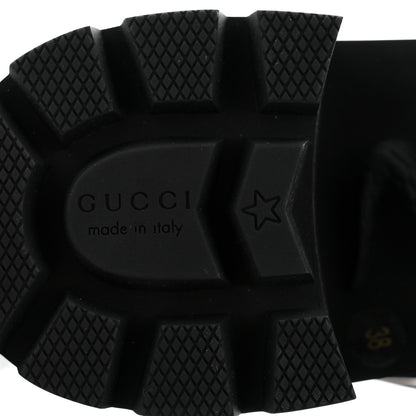 Gucci Calfskin Sylvie Web Womens Lace Up Combat Boots 38 Black 8 of 9
