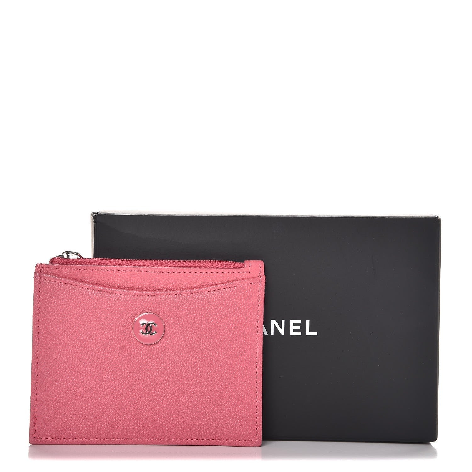 Chanel Caviar CC Zip Card Holder Pink 8 of 8