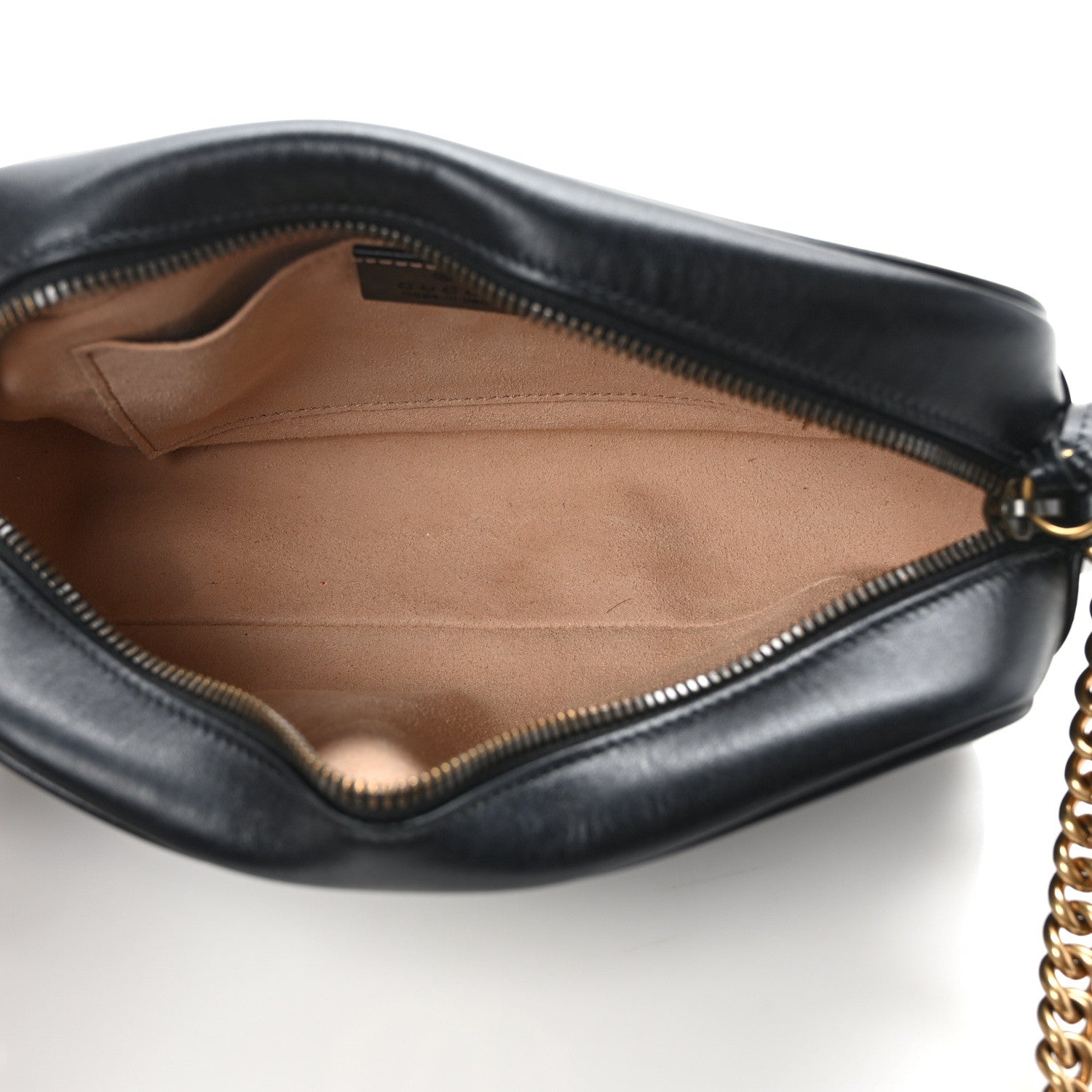 Gucci Calfskin Matelasse Small GG Marmont Chain Shoulder Bag Black 5 of 14