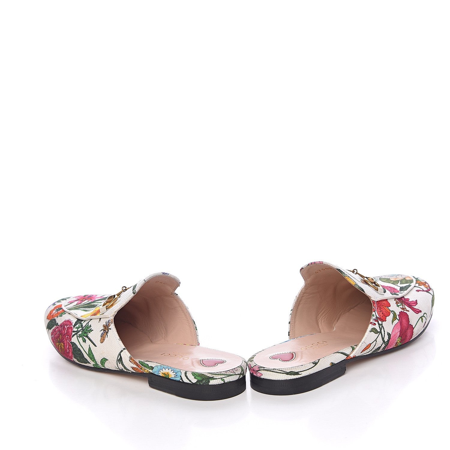 Gucci Canvas Flora Womens Princetown Slippers 39 White Multicolor 6 of 19