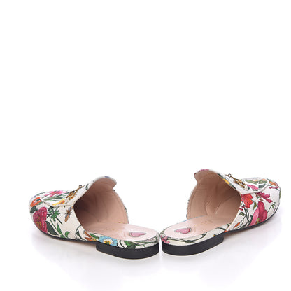Gucci Canvas Flora Womens Princetown Slippers 39 White Multicolor 6 of 19