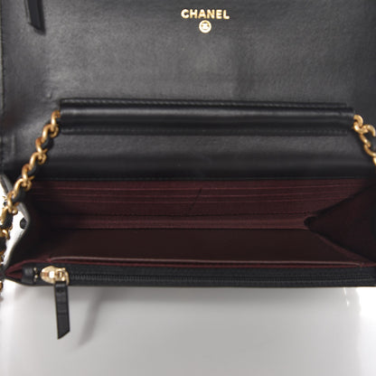 Chanel Aged Calfskin Quilted Lucky Charms 2.55 Reissue Wallet On Chain WOC Black 5 of 9