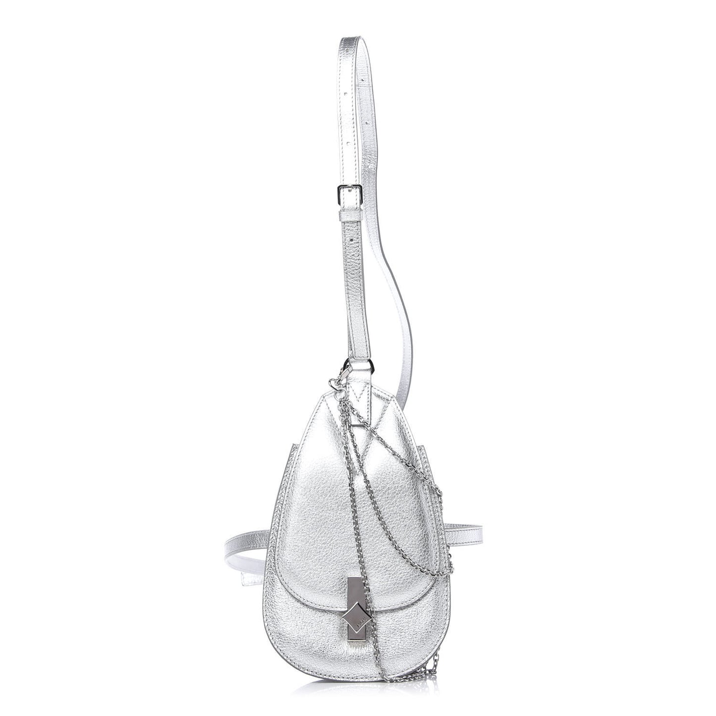 Metallic Calfskin Milano Belt Bag Silver