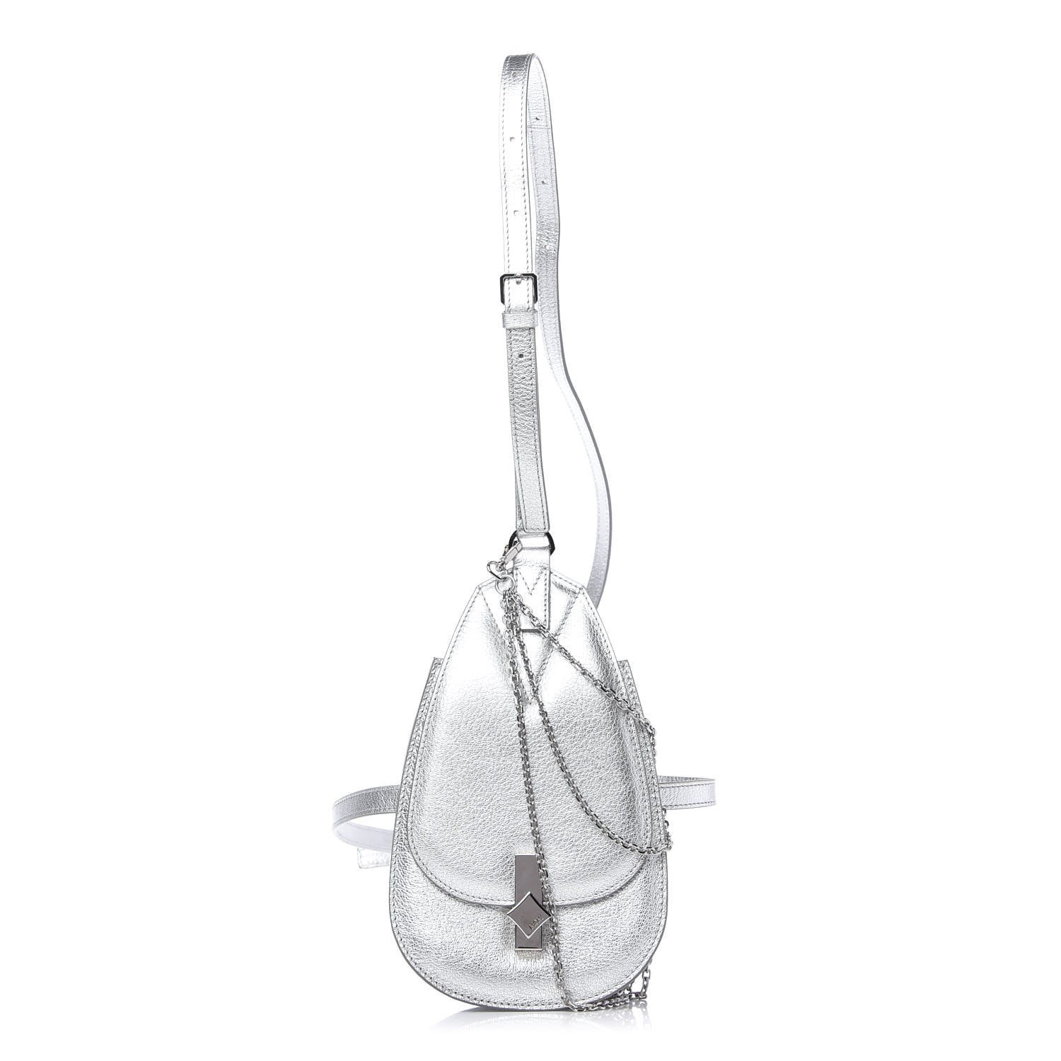 MCM Metallic Calfskin Milano Belt Bag Silver 1 of 10