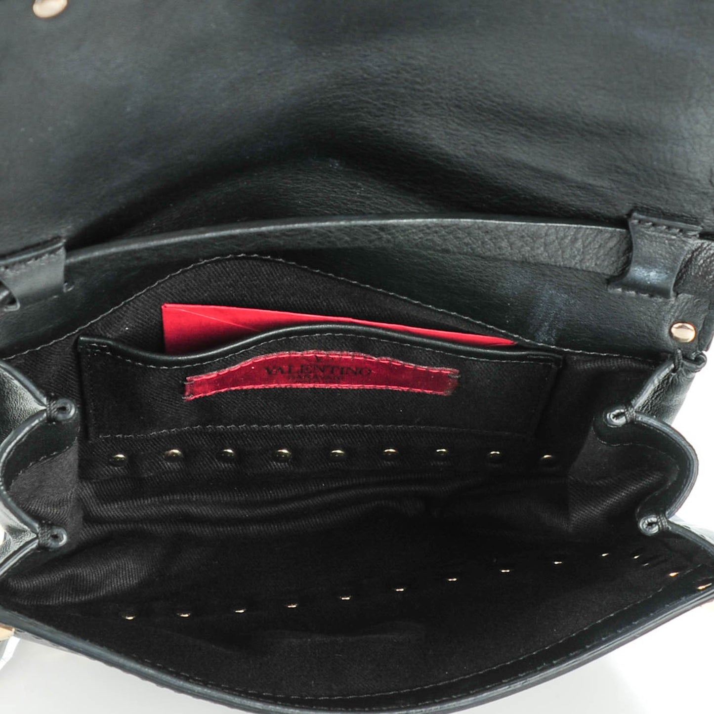 Vitello Mini Rockstud Flap Saddle Crossbody Bag Black