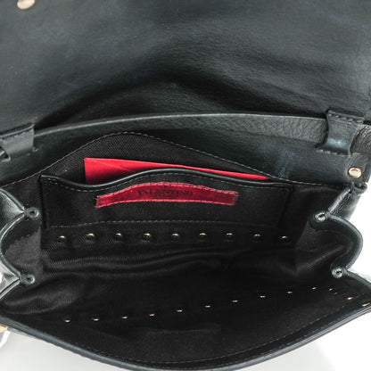 Valentino Garavani Vitello Mini Rockstud Flap Saddle Crossbody Bag Black 5 of 8