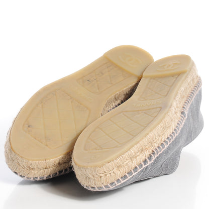 Chanel Striated Suede Espadrilles Dark Grey 41 5 of 8