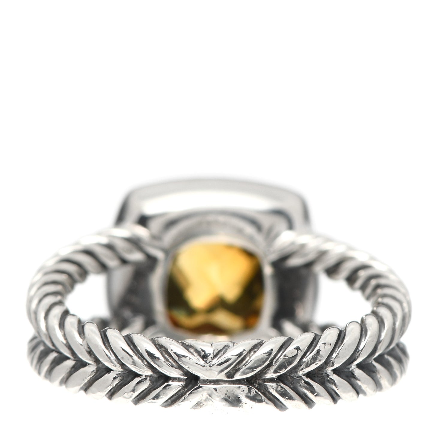 Sterling Silver Diamond Citrine 7mm Petite Albion Ring 50 5.5