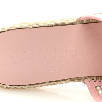 Chanel Mesh Grosgrain CC Espadrilles Mule 37 Pink 8 of 8