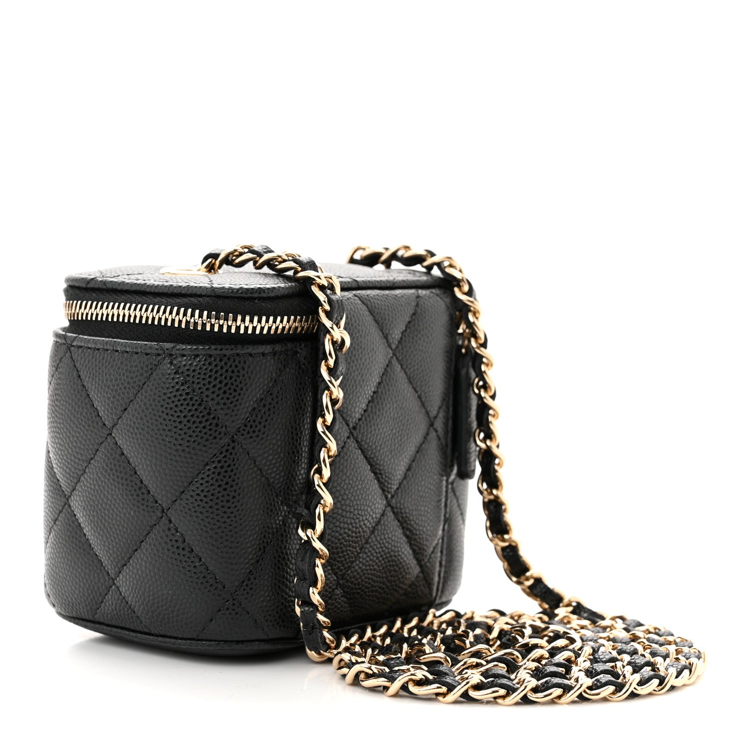 Chanel Caviar Quilted Mini Vanity Case With Chain Black 3 of 11