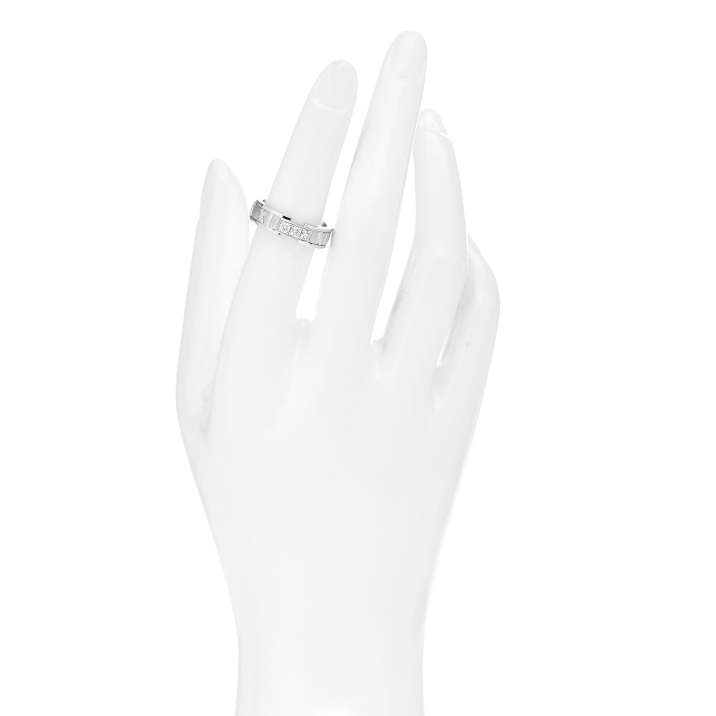 18K White Gold Diamond Atlas Ring 52 6