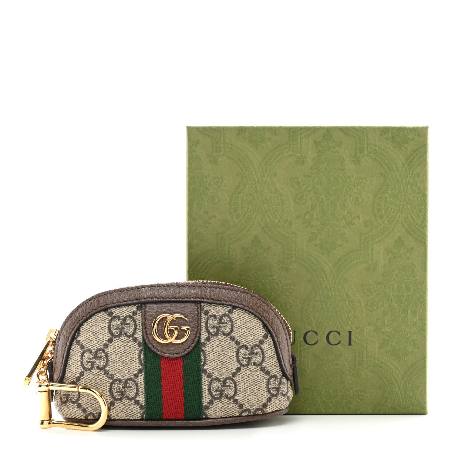 Gucci GG Supreme Monogram Web Ophidia Dome Key Pouch Beige New Acero 8 of 8