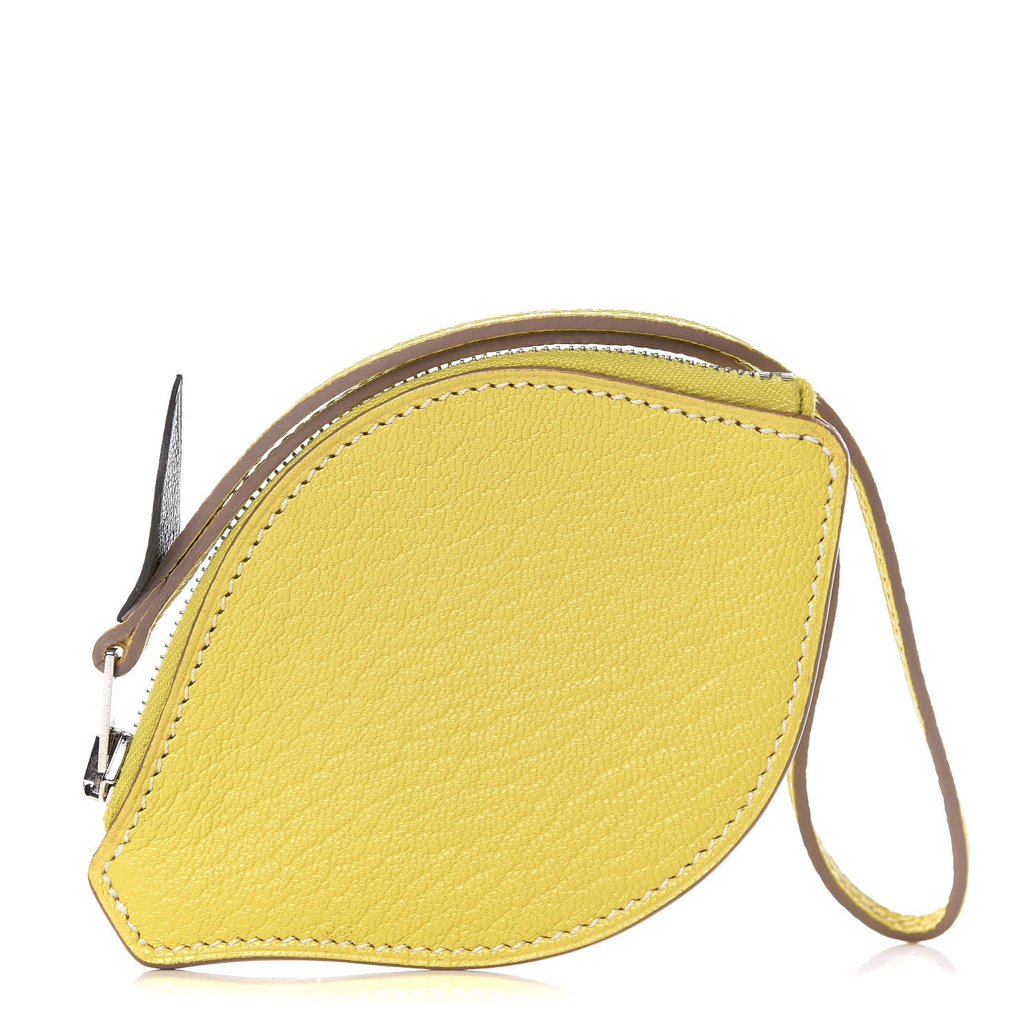 Hermes Chevre Mysore Tutti Frutti Citron Coin Purse Charm Lime 1 of 8