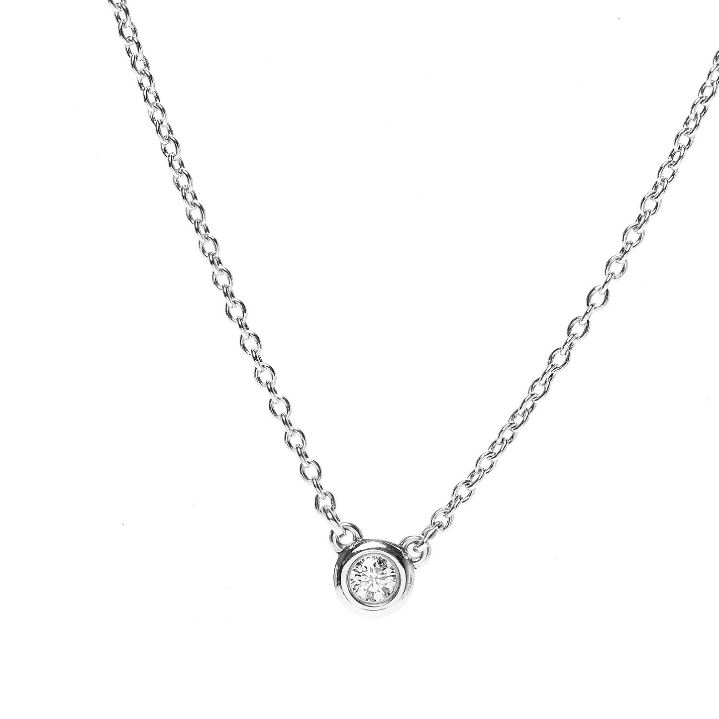 Sterling Silver Diamond .05ct Elsa Peretti Diamonds by the Yard Pendant Necklace
