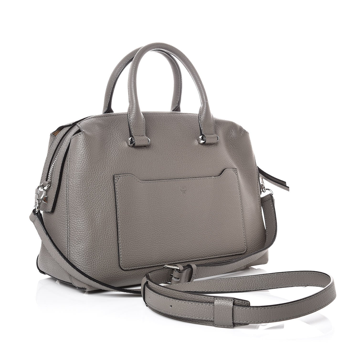 MCM Grained Calfskin Medium Ella Boston Grey 4 of 10