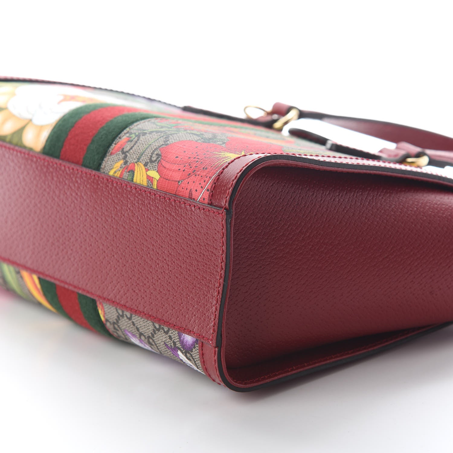 Gucci GG Supreme Monogram Flora Web Small Ophidia Tote Bag Red 8 of 8