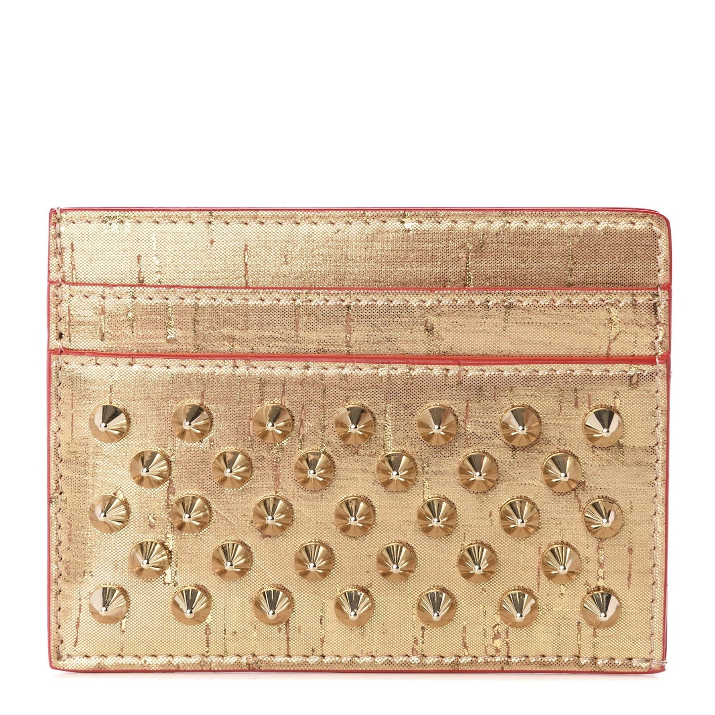 Metallic Liege Pepite Cork Spikes Kios Card Holder Gold