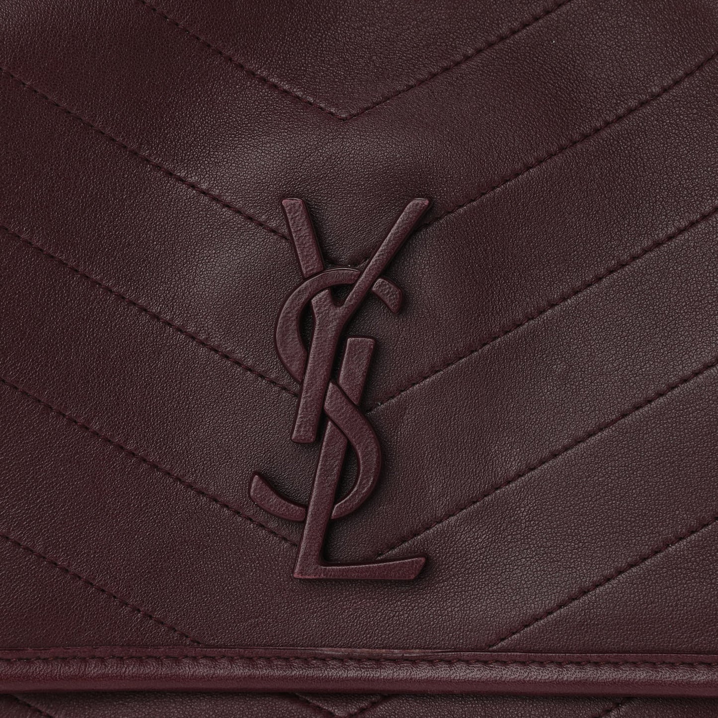 Lambskin Matelasse Monogram Medium Niki Chain Satchel Burgundy