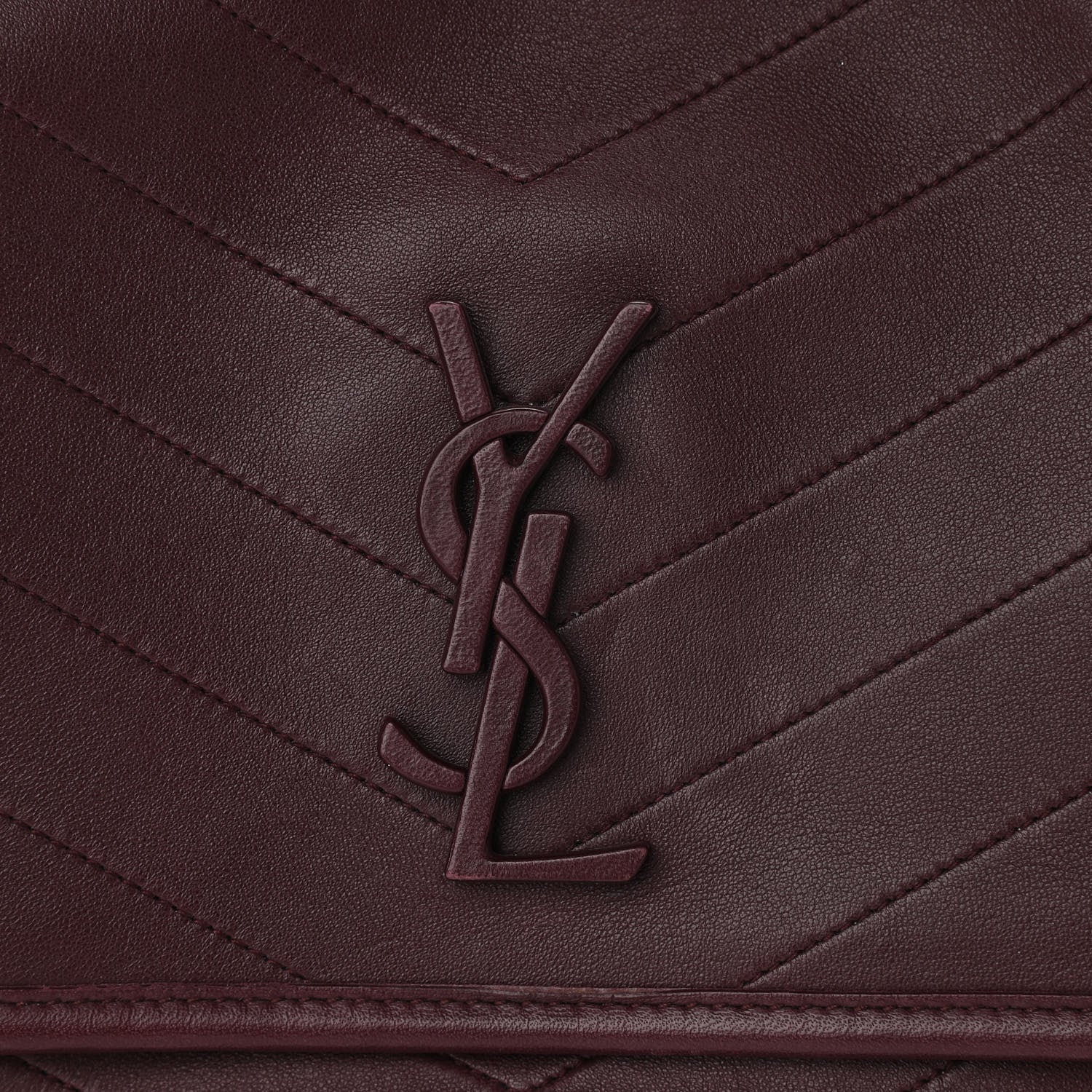 Saint Laurent Lambskin Matelasse Monogram Medium Niki Chain Satchel Burgundy 8 of 10