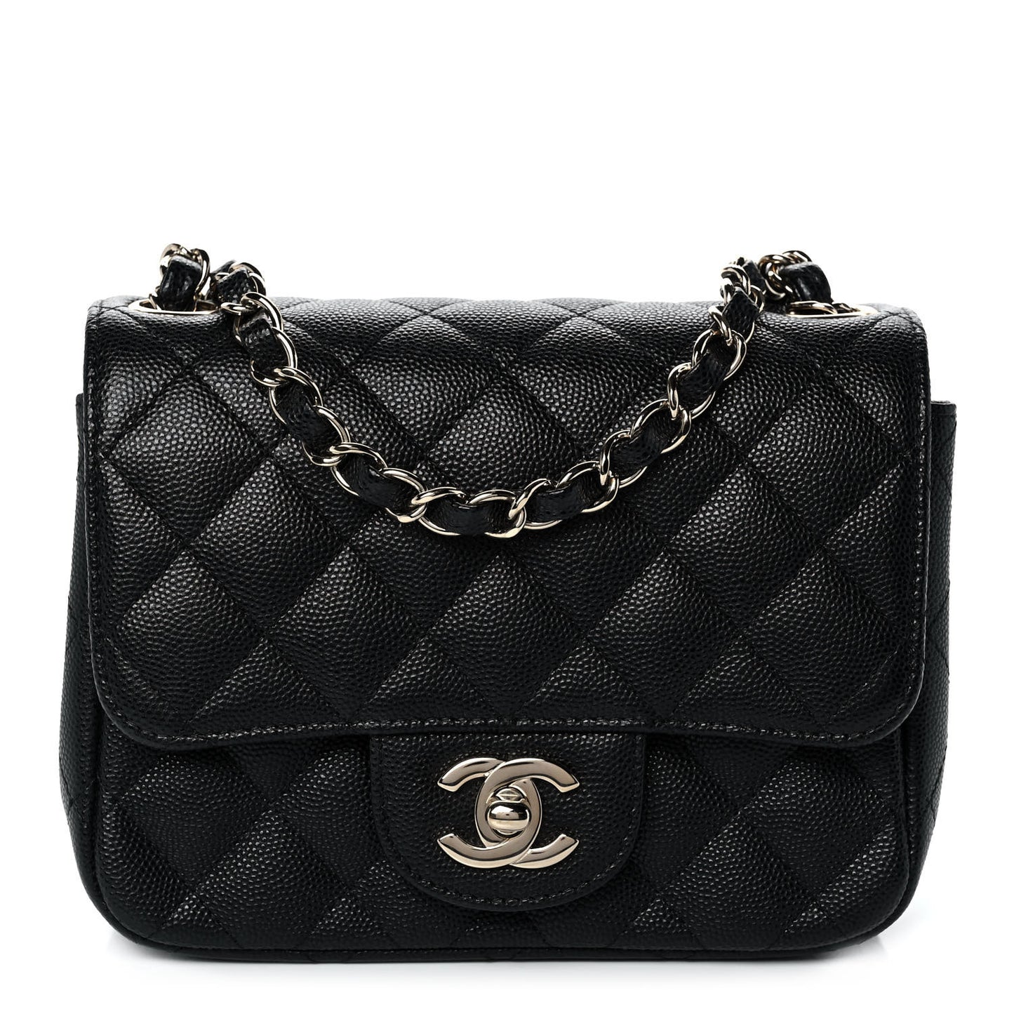 Caviar Quilted Mini Square Flap Black