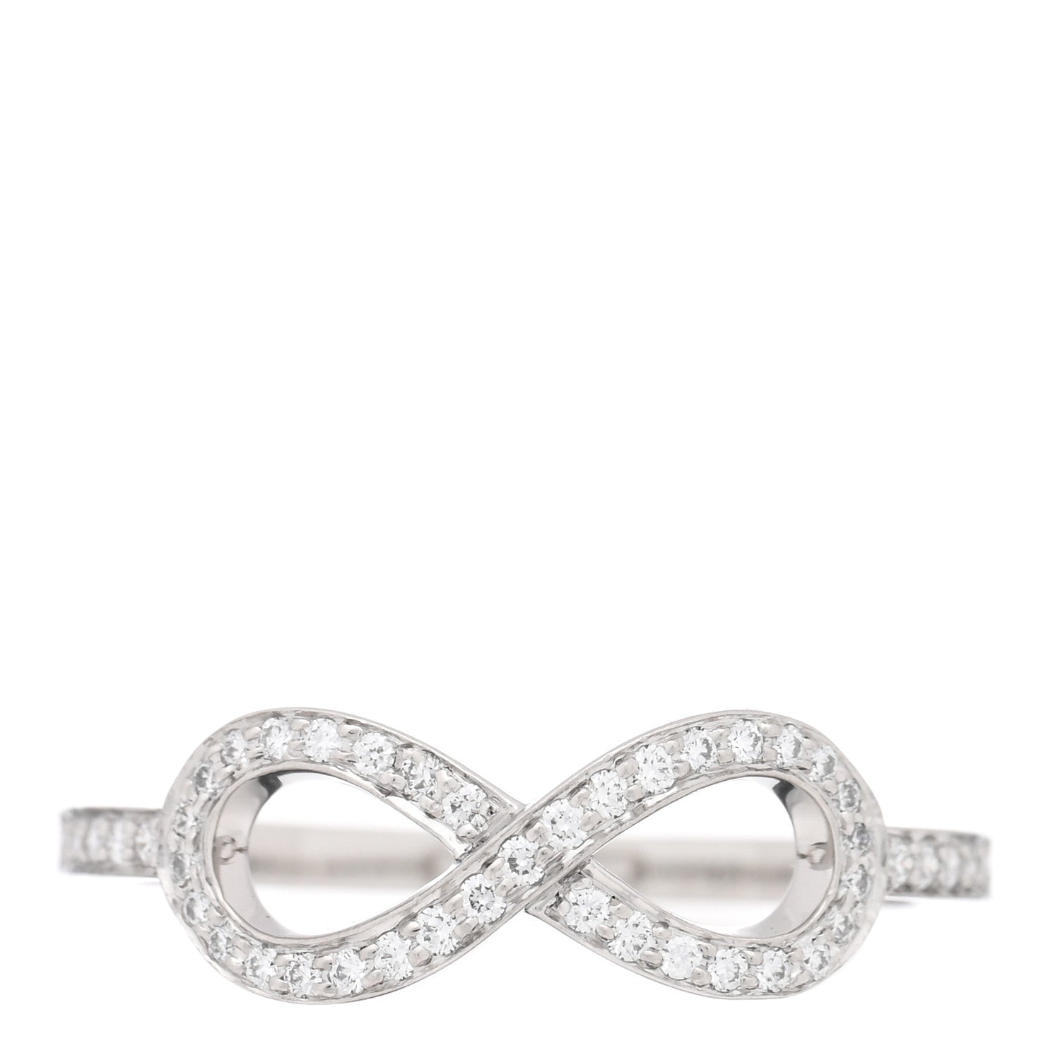 Tiffany Platinum Diamond Infinity Ring 54 6.75 1 of 4