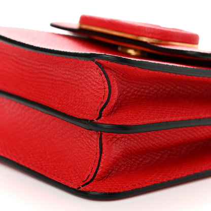 Valentino Garavani Grainy Calfskin VLogo Compact Wallet with Chain Rouge Pur 8 of 9