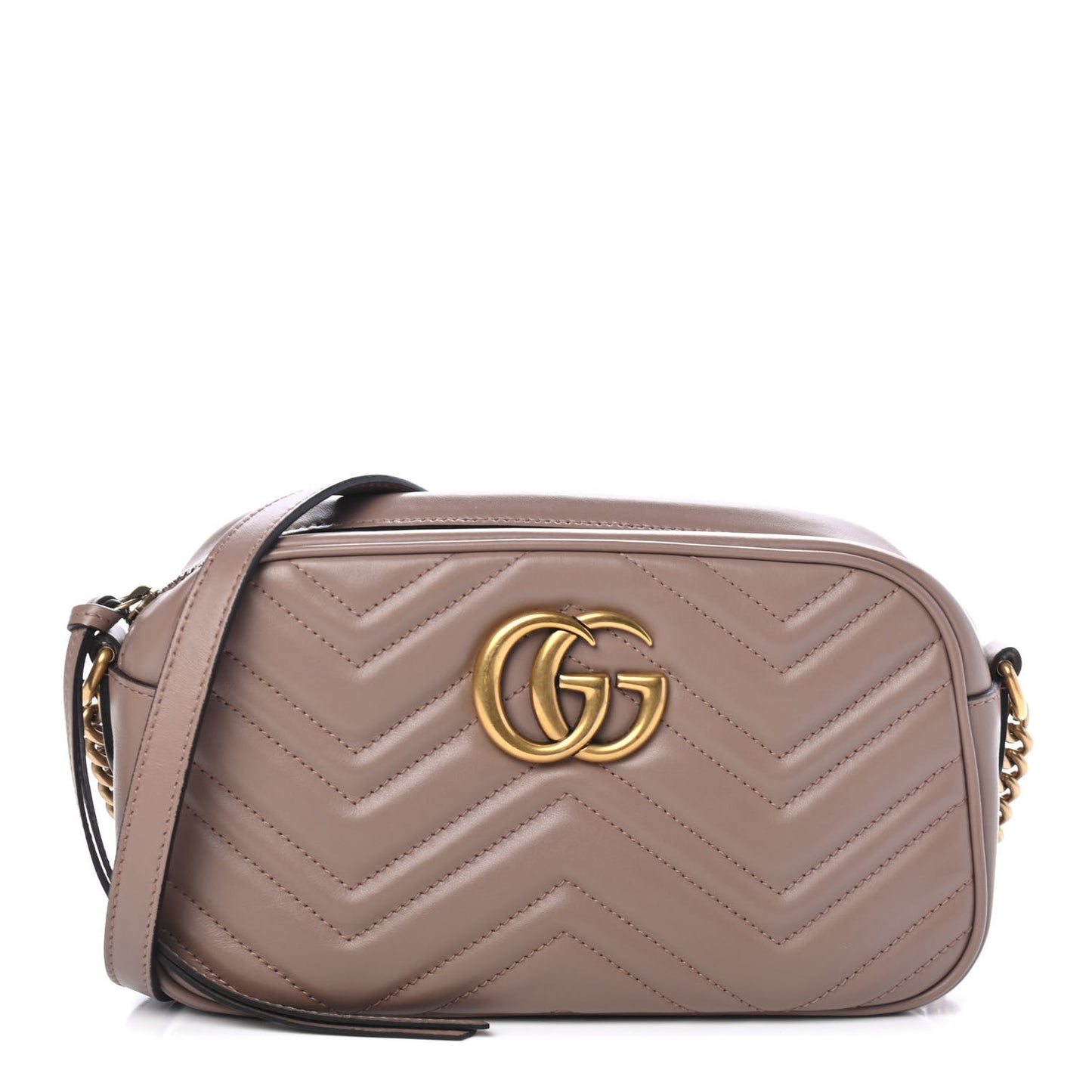 Calfskin Matelasse Small GG Marmont Chain Shoulder Bag Porcelain Rose