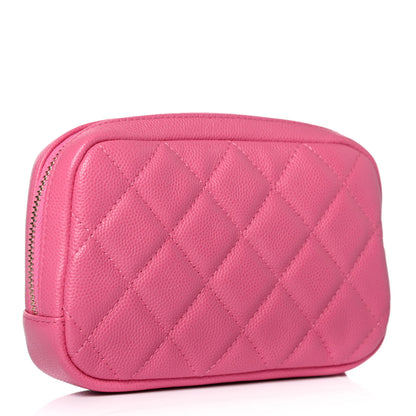 Chanel Caviar Quilted Small Curvy Pouch Cosmetic Case Pink 2 of 4
