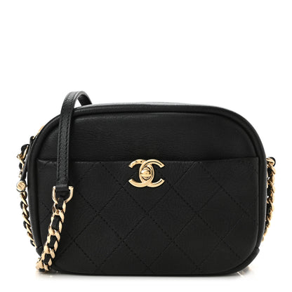 Chanel Goatskin Quilted Small Casual Trip Camera Case Black 1 of 10