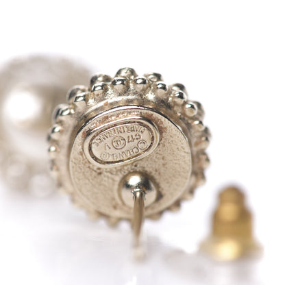 Chanel Pearl Crystal CC Earrings Gold 3 of 3
