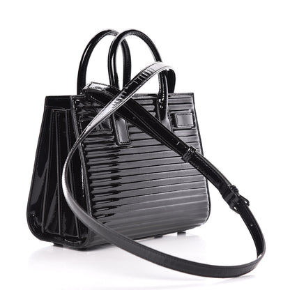 Saint Laurent Ribbed Patent Calfskin Nano Sac De Jour Black 3 of 10