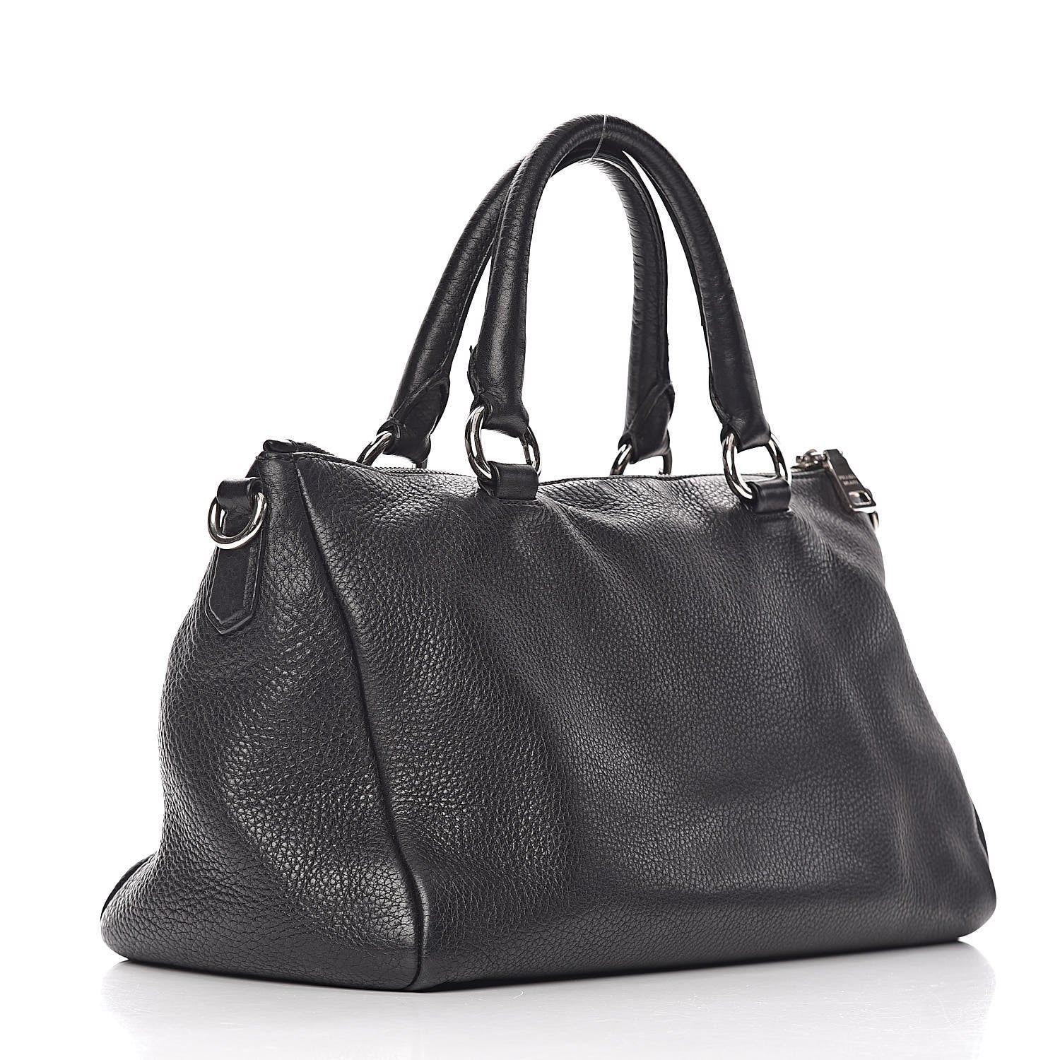 Prada Vitello Daino Shopping Satchel Black 3 of 13