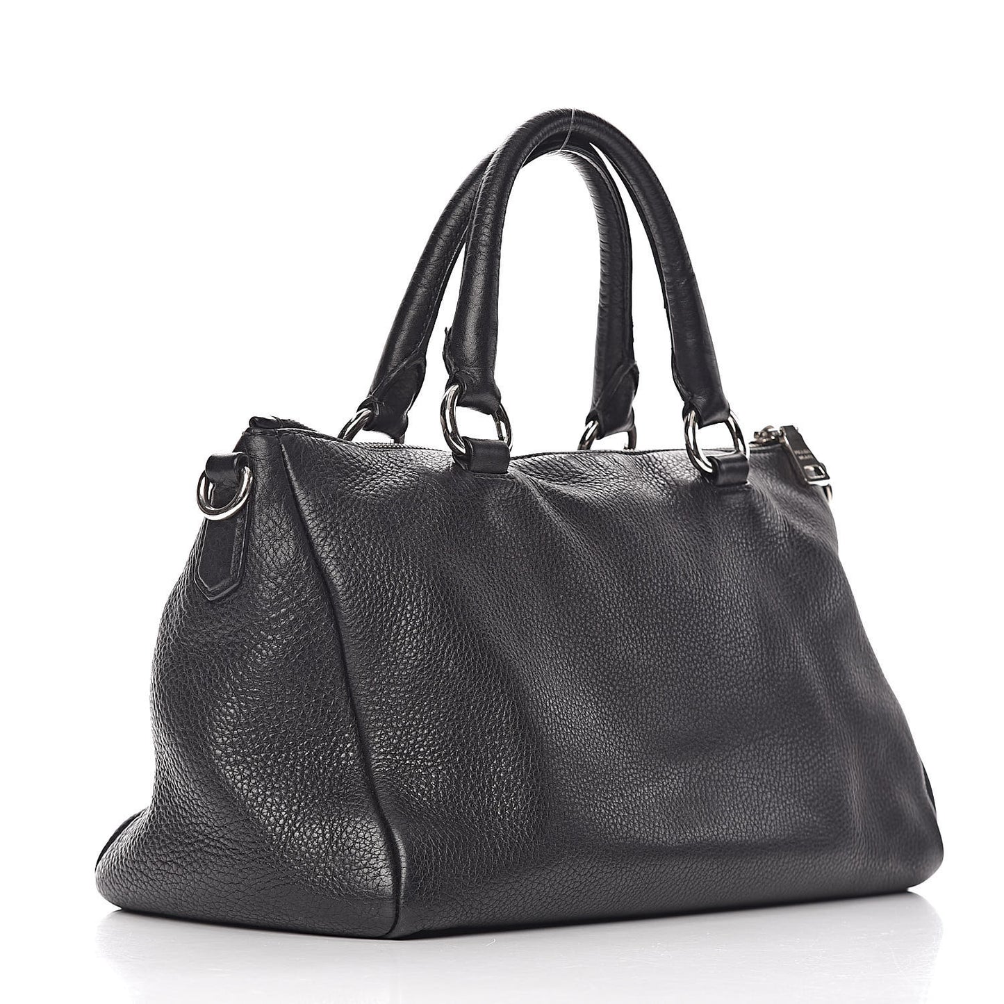 Vitello Daino Shopping Satchel Black