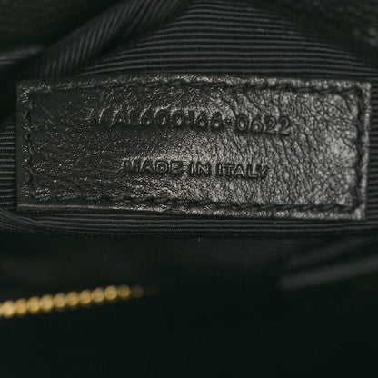 Saint Laurent Grain De Poudre Textured Mixed Matelasse Large Triquilt Monogram Satchel Black 8 of 11