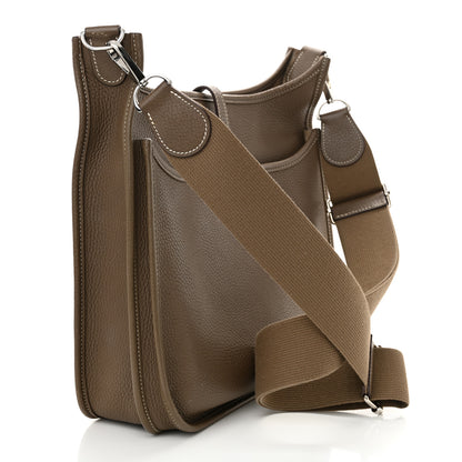 Hermes Taurillon Clemence Evelyne III PM Etoupe 3 of 12