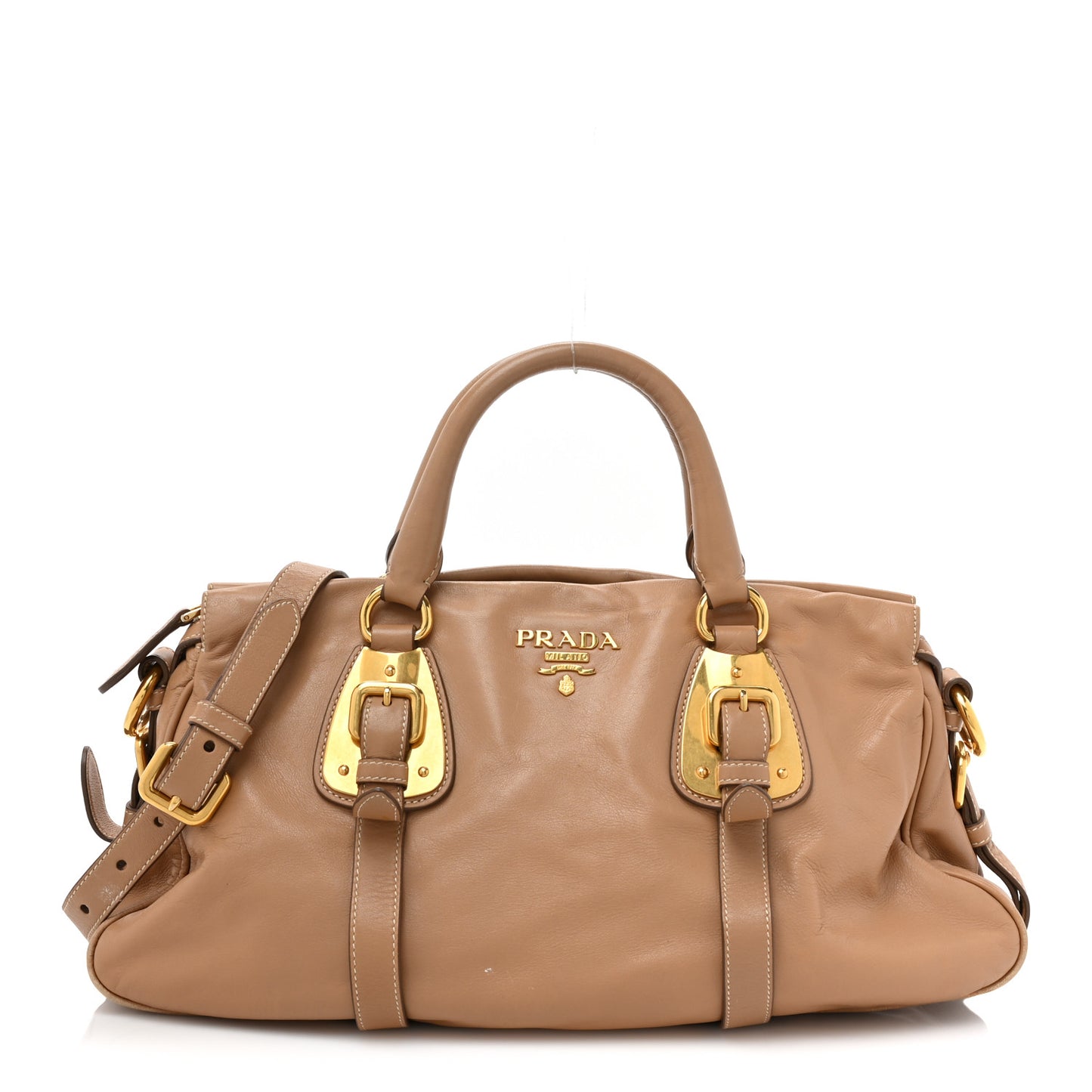 Soft Calfskin Shopping Satchel Sabbia