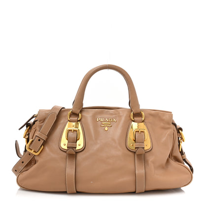 Prada Soft Calfskin Shopping Satchel Sabbia 1 of 16