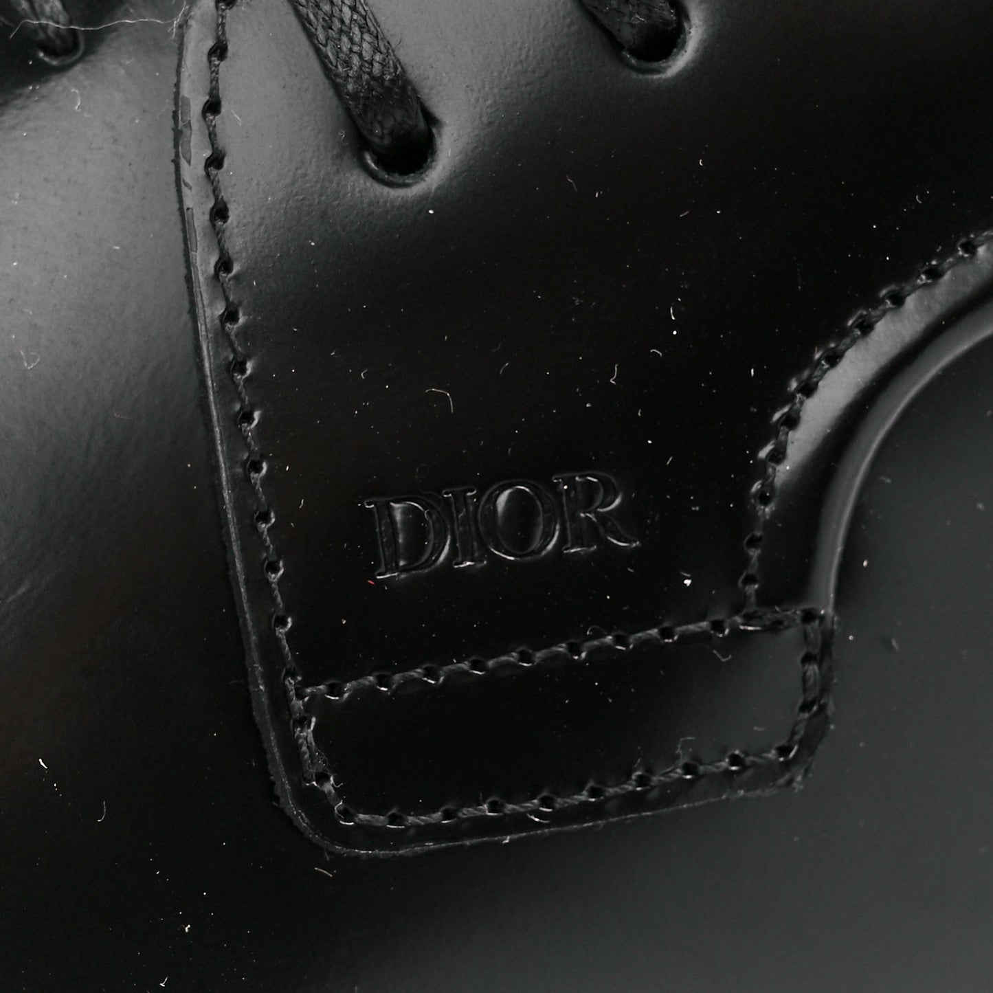 Polished Calfskin Mens Derby Shoe 43 Black