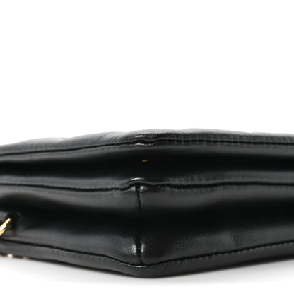 Louis Vuitton Lambskin Embossed Monogram Pochette Coussin Black 8 of 9