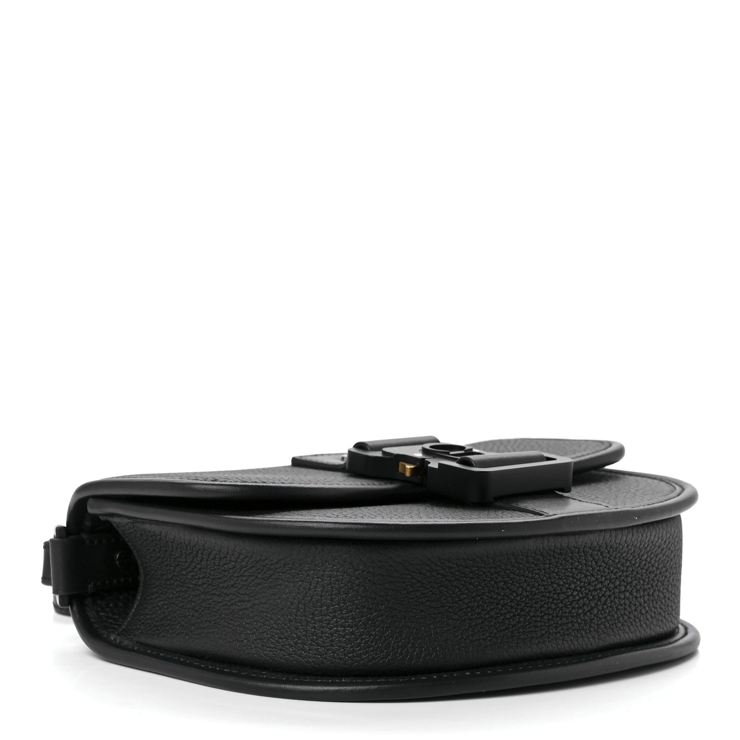 Grained Calfskin Mini Gallop Bag With Strap Black