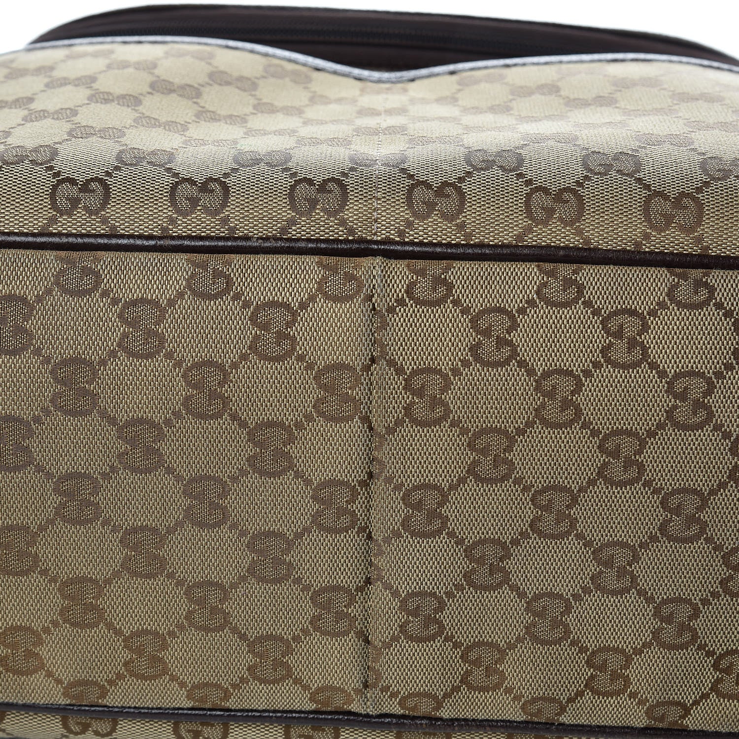 Gucci Monogram Natural Pigskin Large Diaper Bag Beige Ebony Cocoa Dark Chocolate 15 of 18