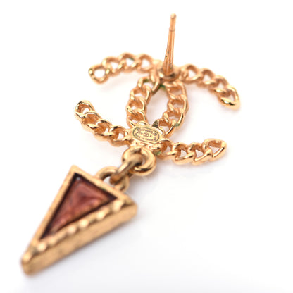 Chanel CC Chain Link Pearl Drop Earrings Gold 3 of 8