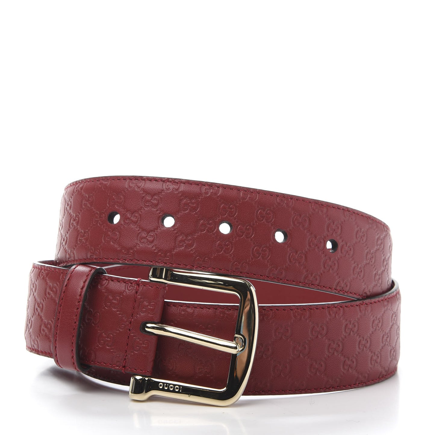 Soft Microguccissima Margaux Calfskin Belt 90 36 Rosso