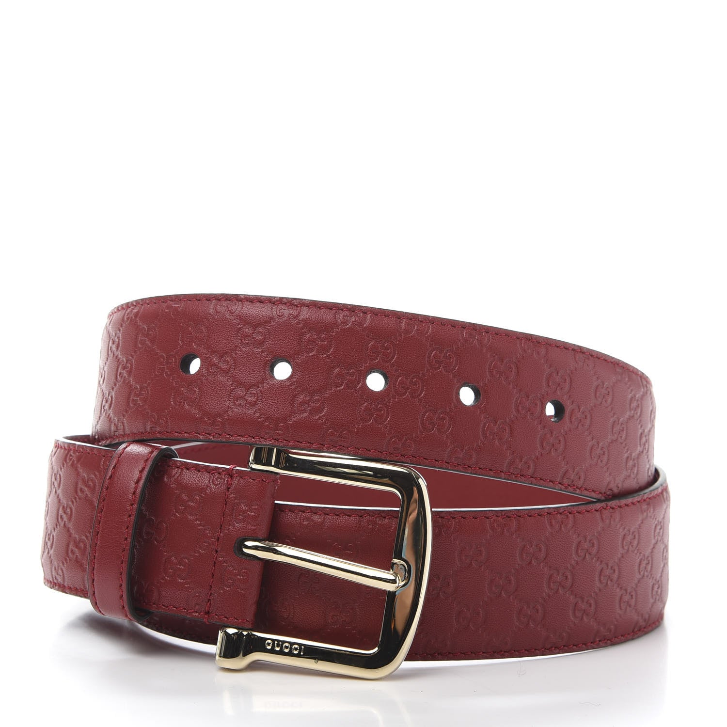 Gucci Soft Microguccissima Margaux Calfskin Belt 90 36 Rosso 3 of 5