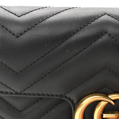 Gucci Calfskin Matelasse Super Mini GG Marmont Shoulder Bag Black 13 of 15