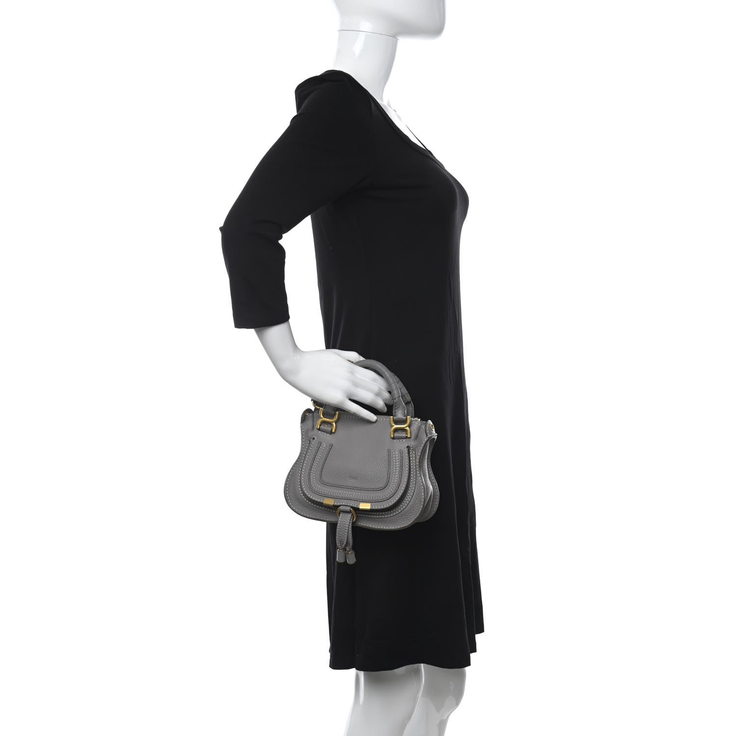 Chloe Calfskin Mini Marcie Satchel Cashmere Grey 2 of 10